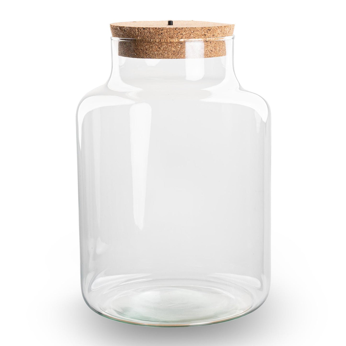 Terrarienflasche mit Korkverschluss – Little Milky mit LED-Korkverschluss – Geschlossenes großes Terrarium ↑ 24,5 cm