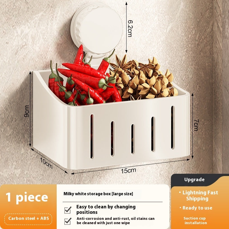 Lagerbox für Zwiebeln, Ingwer und Knoblauch Wandmontiertes Aufbewahrungsregal mit Saugnäpfen