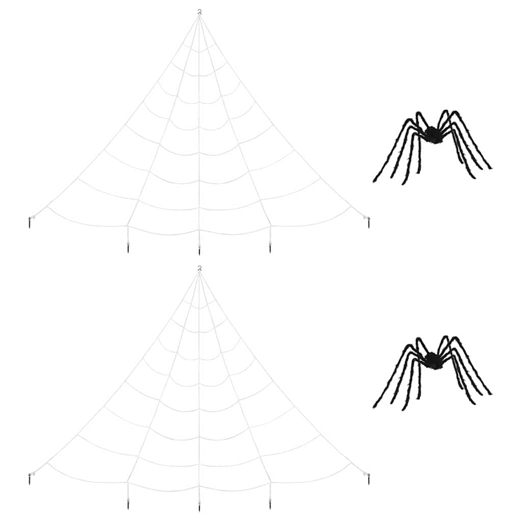 Halloween-Spinnendekoration Mit Netzen 2 Stk. Schwarz Und Weiß