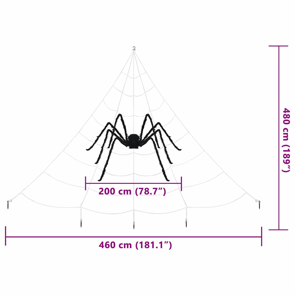 Halloween-Spinnendekoration Mit Netzen 2 Stk. Schwarz Und Weiß