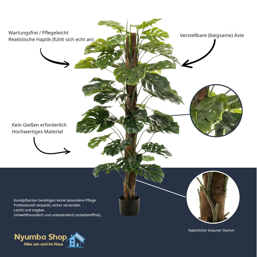 Monstera auf Ständer 150 cm – Kunstpflanze – Künstliche Pflanze