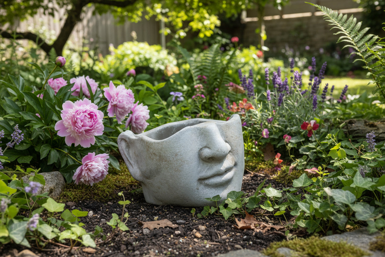 Pflanzkopf Zement 22x14cm grau