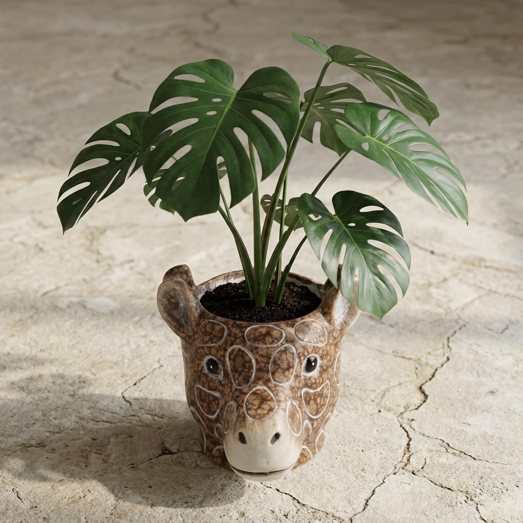 Pflanzentopf Giraffe D11/14x11cm - Braun - D11/14x11cm
