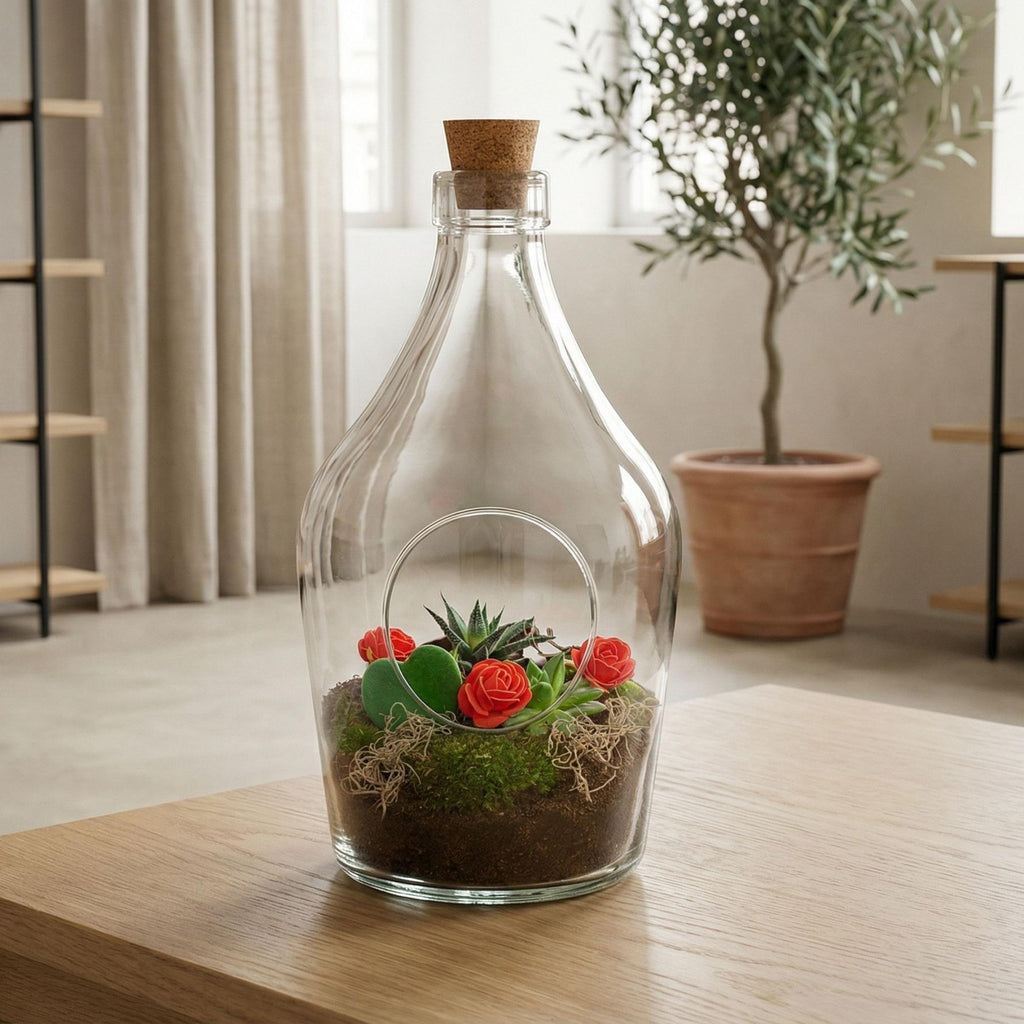 Love in a Bottle – DIY Offenes Pflanzenterrarium – Ø 16 cm ↑ 30 cm
