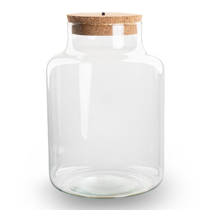 Terrarienflasche mit Korkverschluss – Little Milky mit LED-Korkverschluss – Geschlossenes großes Terrarium ↑ 24,5 cm