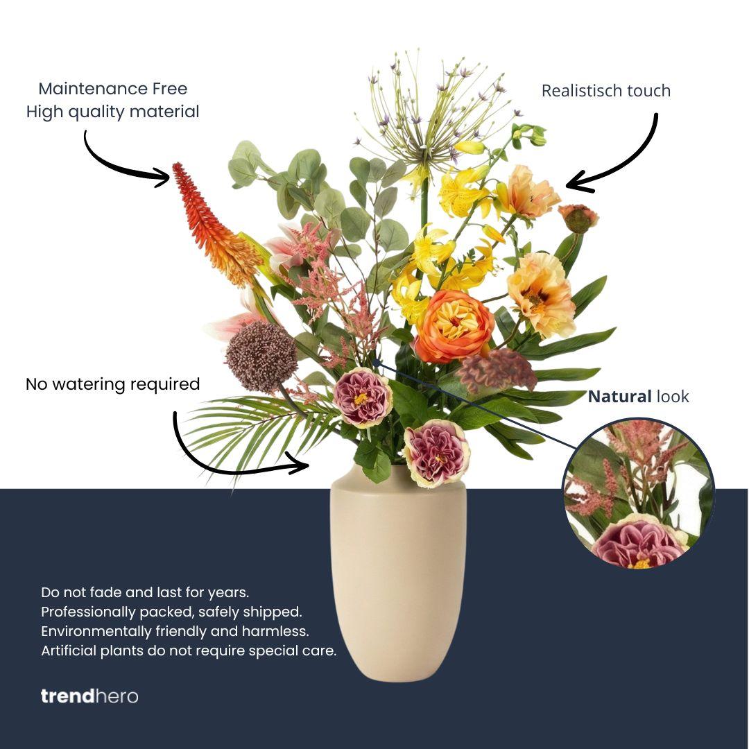 Kunstblumenstrauß - Tropical Chic Deluxe - Real Touch - 13 Stiele - ↑ 105 cm