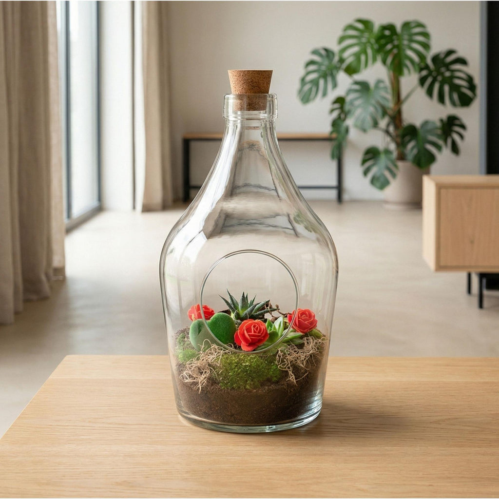 Love in a Bottle – DIY Offenes Pflanzenterrarium – Ø 16 cm ↑ 30 cm