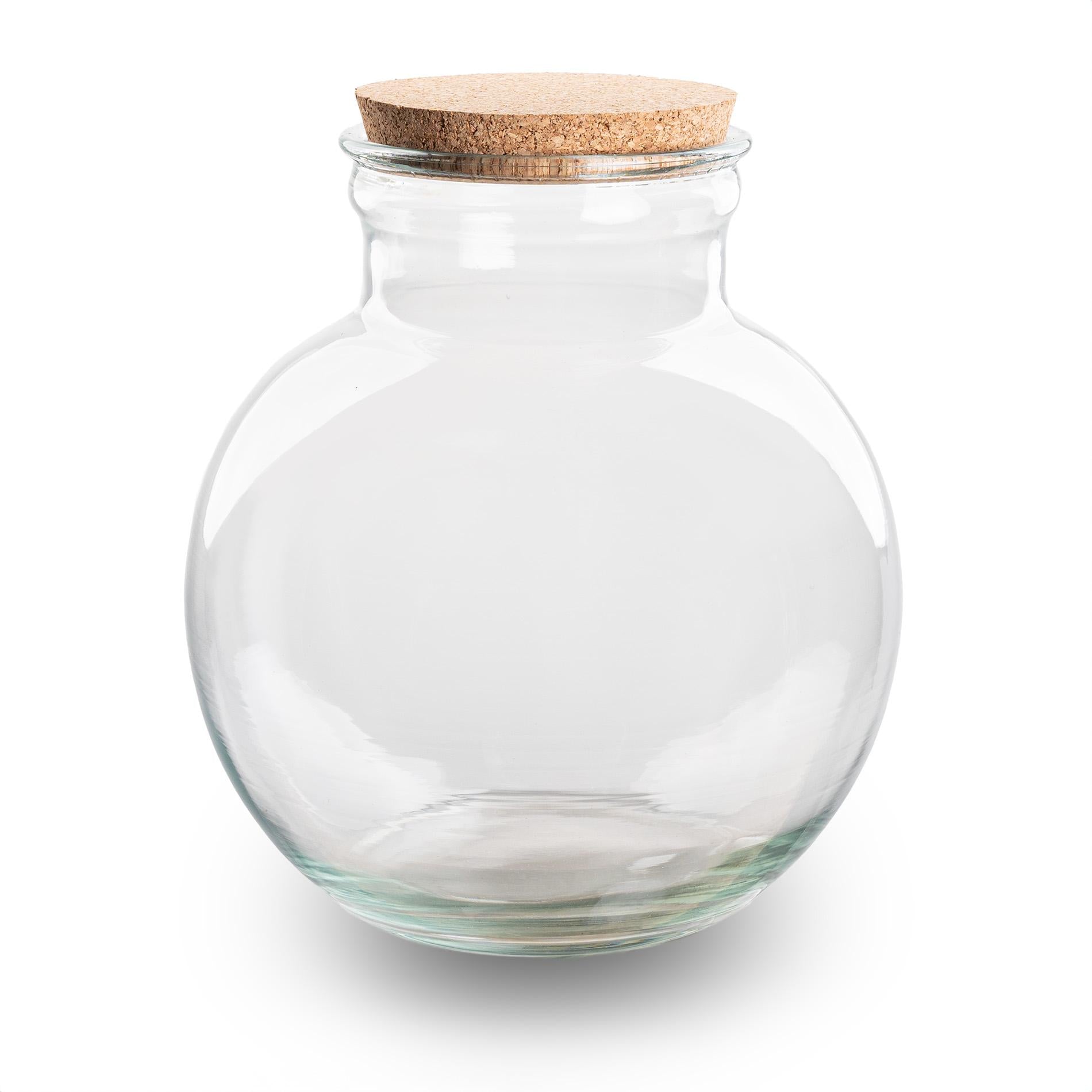 Terrarienflasche (mit) Beleuchtung – Teddy – Ø 25 cm, Höhe 26,5 cm – Ohne LED-Korken