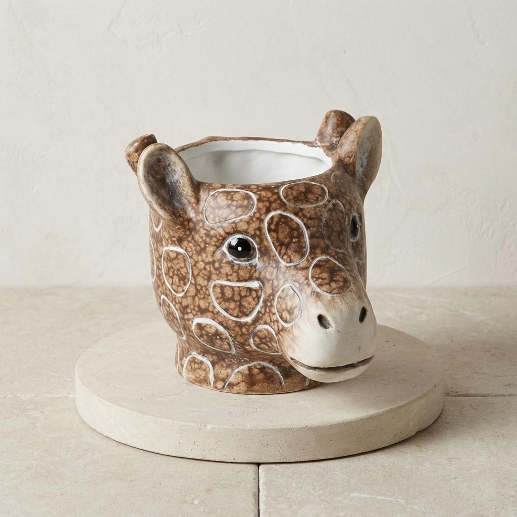 Pflanzentopf Giraffe D11/14x11cm - Braun - D11/14x11cm