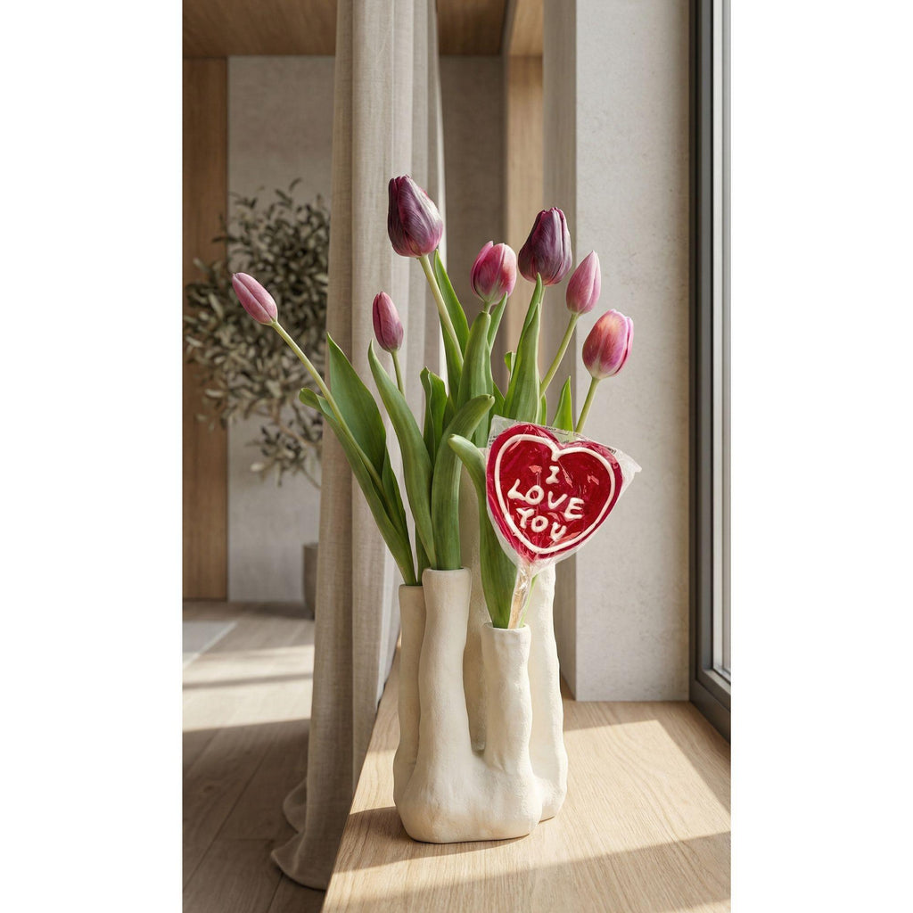 Tulip Touch – Tulpen-Set – Kunsttulpen mit Mehrfach-Vase
