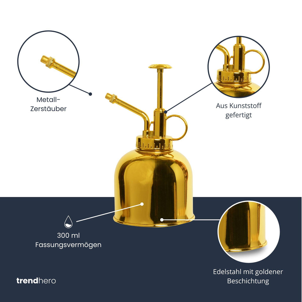 Pflanzenspritze – Gold – Edelstahl (RVS) – 300 ml