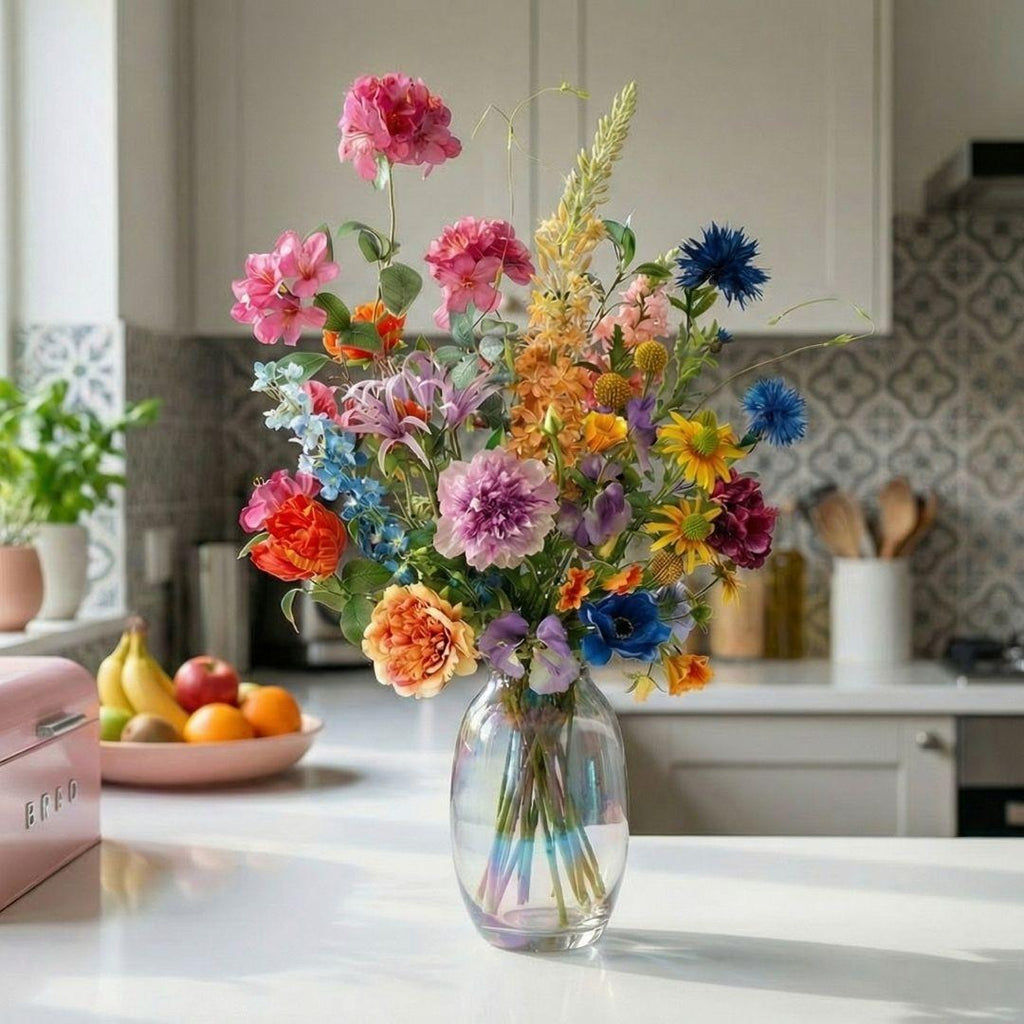 Kunstblumenstrauß - Summer Garden Deluxe - Real Touch - 19 Stiele - ↑ 100 cm