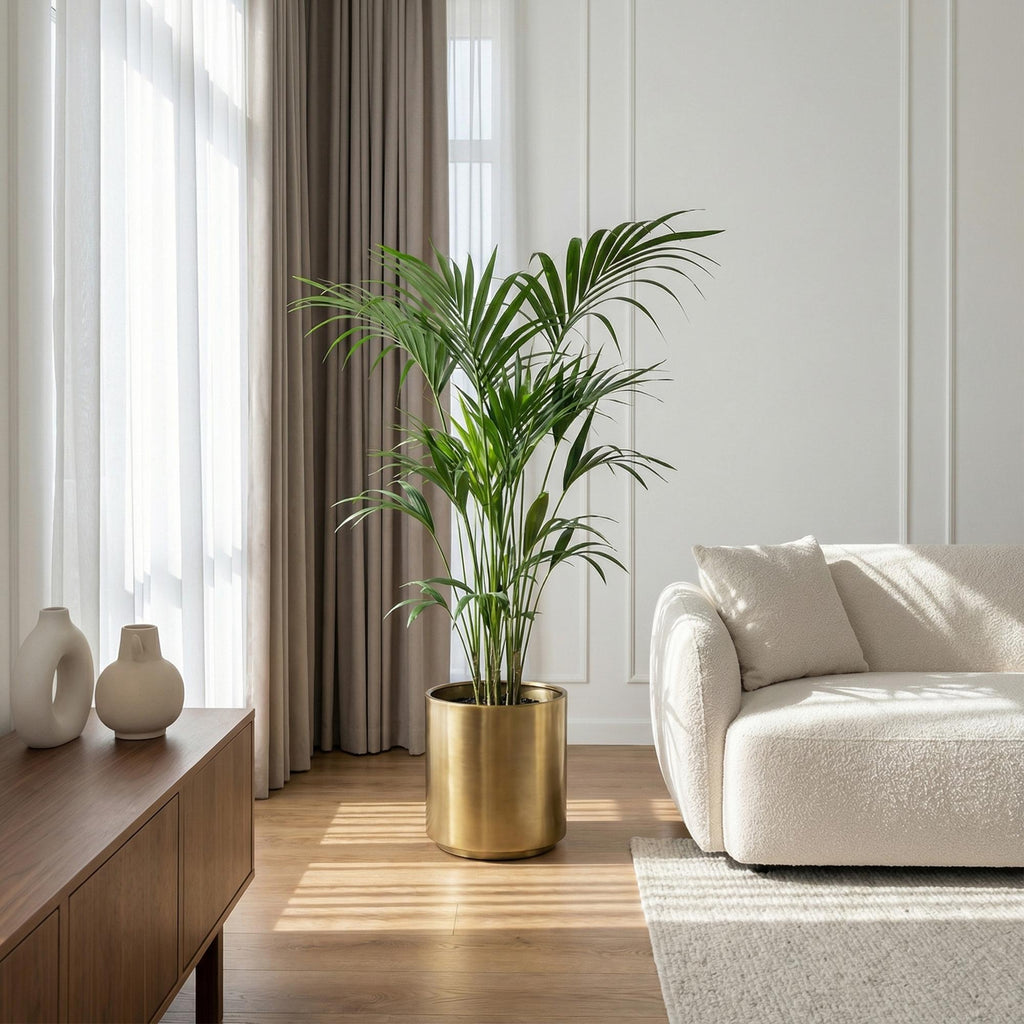 Green boutiQ - Zimmerpflanze - Howea Forsteriana - Kentia-Palme - Wenig Pflege - Grün - 1 Pflanze - Topf 24cm - Höhe 140-150cm