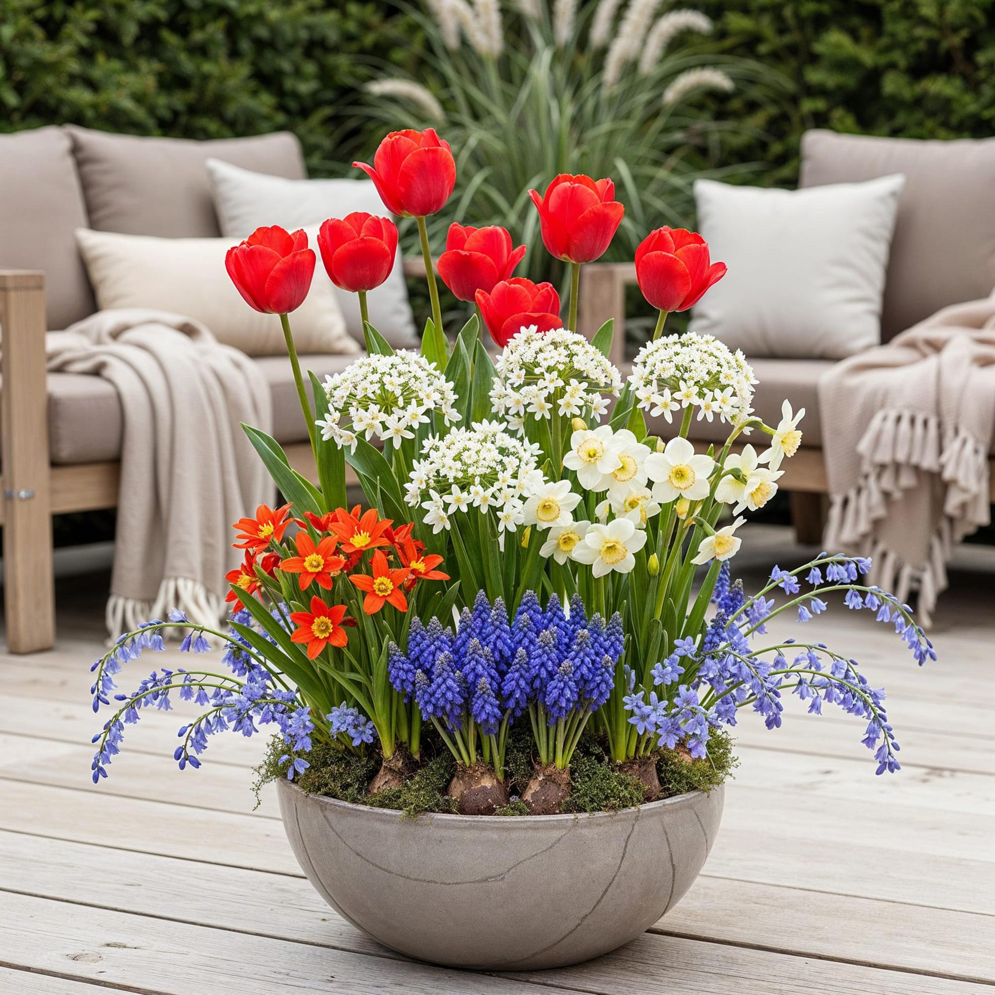 GreenboutiQ - Blumenzwiebeln -  Verschiedene Farben - 125 Stück - Geschenkverpackung