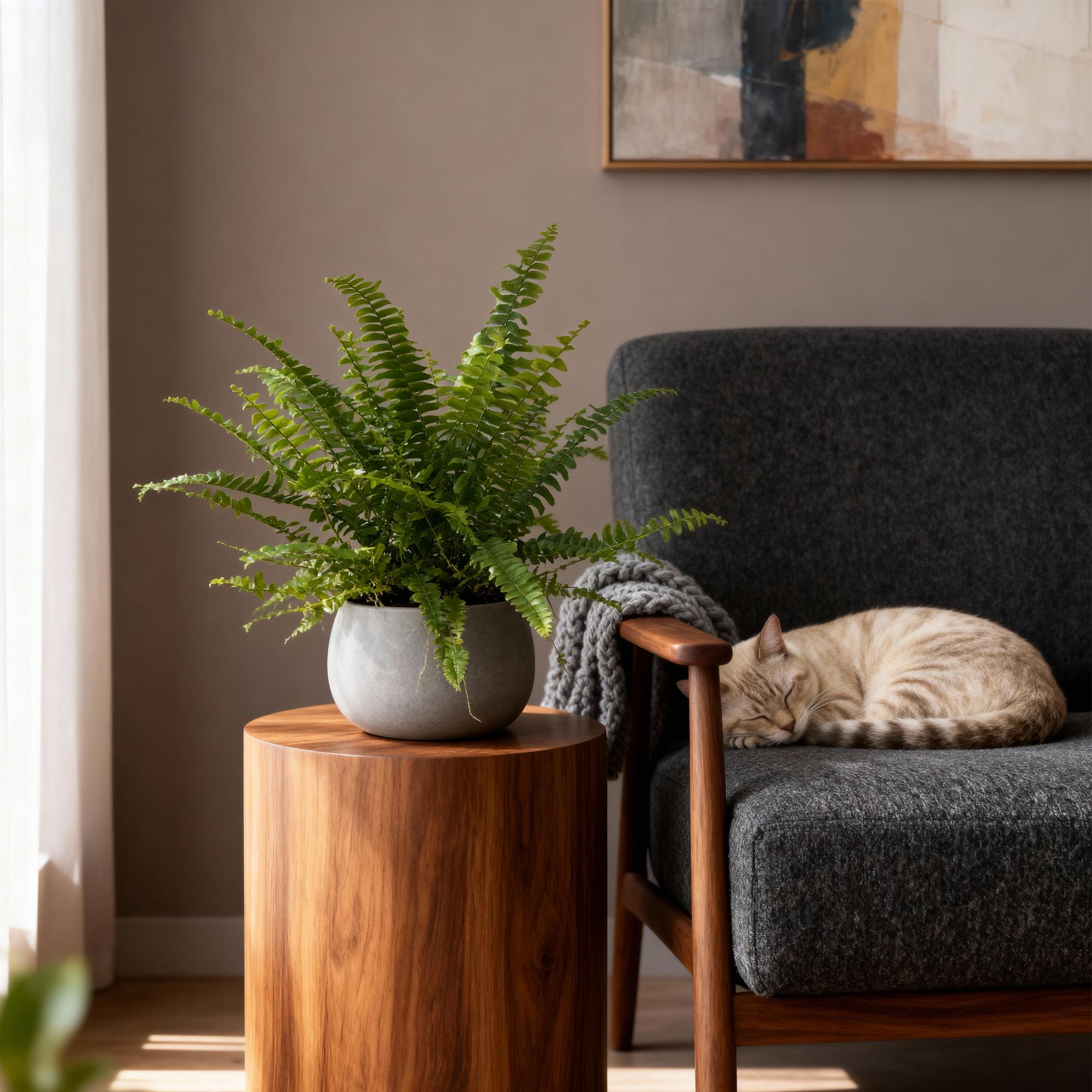 Green boutiQ - Zimmerpflanze - Nephrolepsis exaltata Green Lady - Farn - Haustierfreundlich - Grün - 2 Pflanzen - Topf 12cm - Höhe 28-30cm