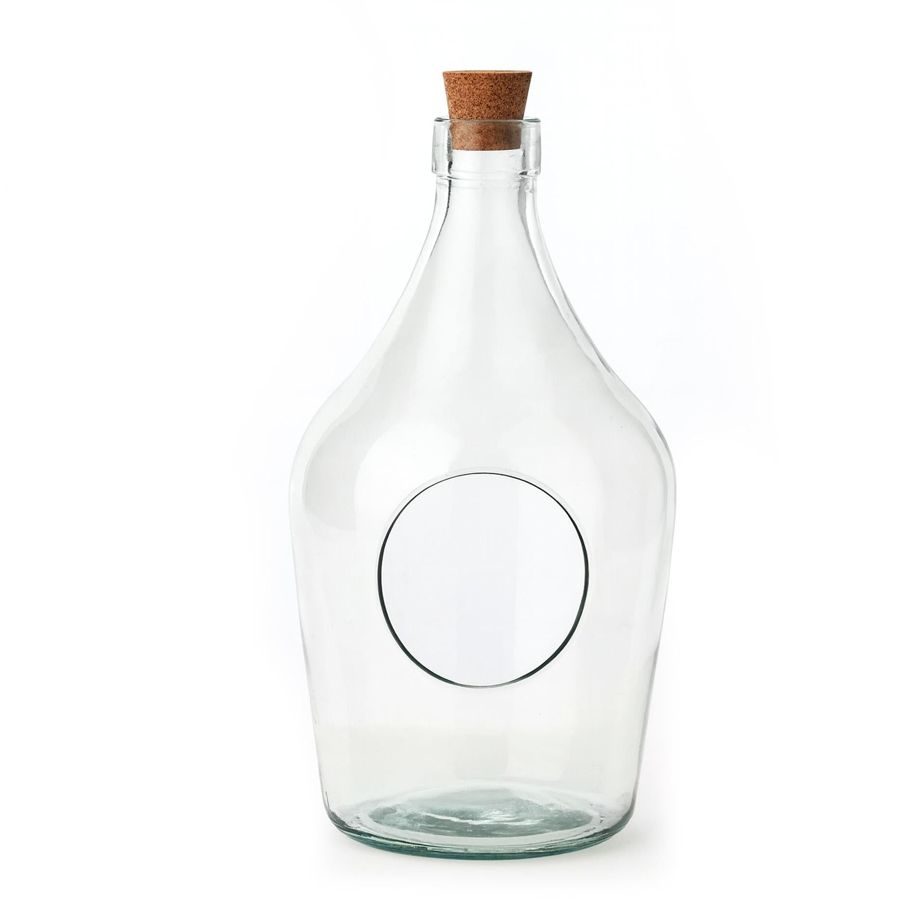 Offenes Terrarium Glas 3 Liter - Offene Flasche Garten - Glas mit Korken
