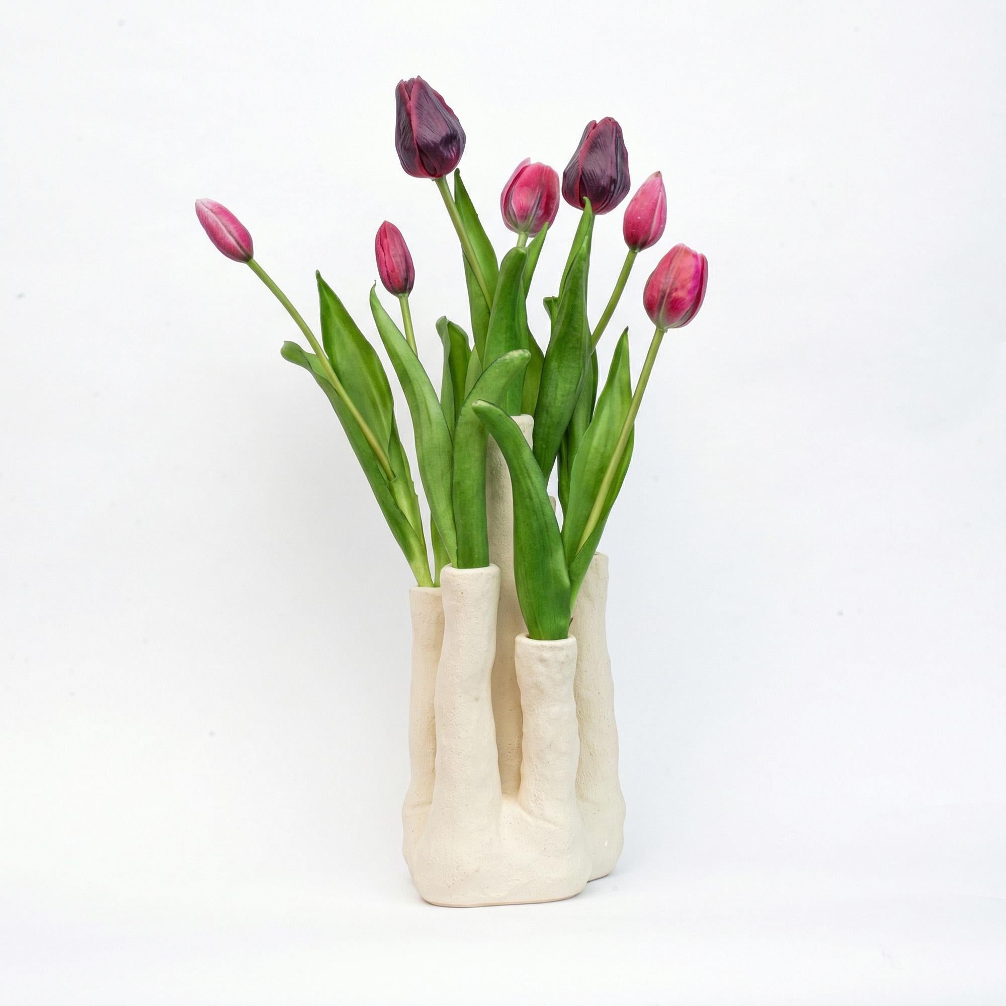 Tulip Touch – Tulpen-Set – Kunsttulpen mit Mehrfach-Vase