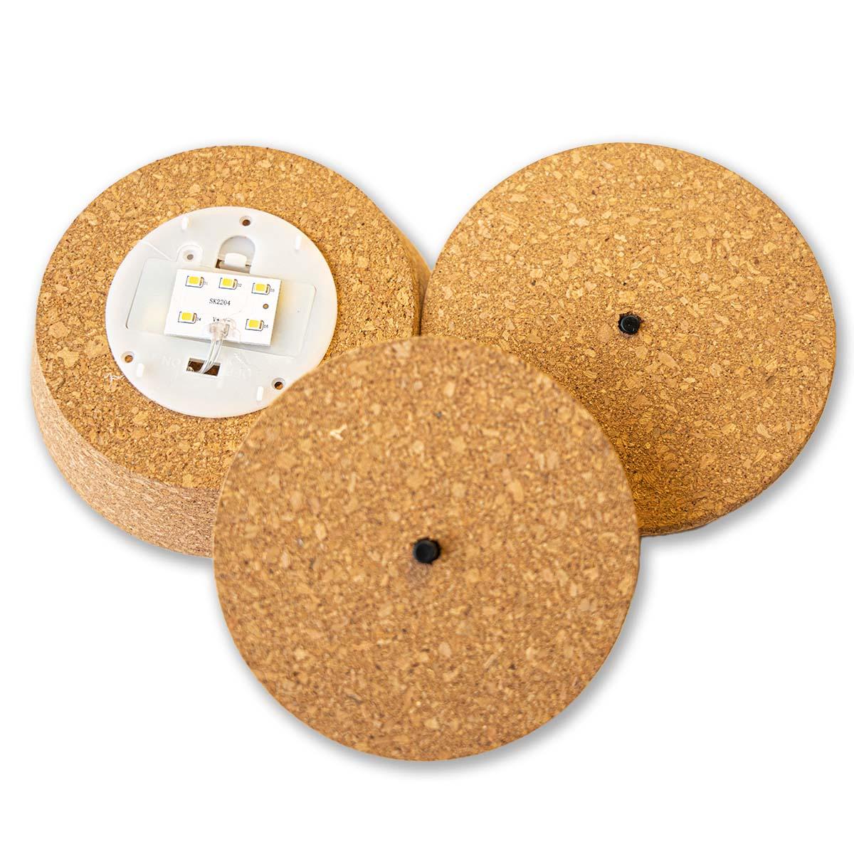 LED-Kork M  - Kork mit Beleuchtung - LED-Lampe für Terrarien - 12 x 10,8 x 3 cm