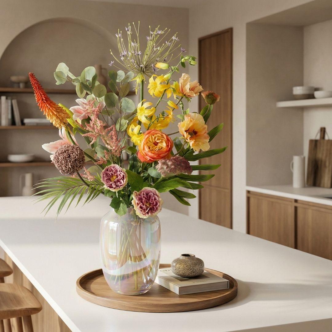 Kunstblumenstrauß - Tropical Chic Deluxe - Real Touch - 13 Stiele - ↑ 105 cm
